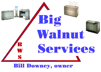 Big Walnut Services, Info on Engineering Copiers, Scanners, Blueprinters, Plotters, Used copiers scanners plotters blueprinters.